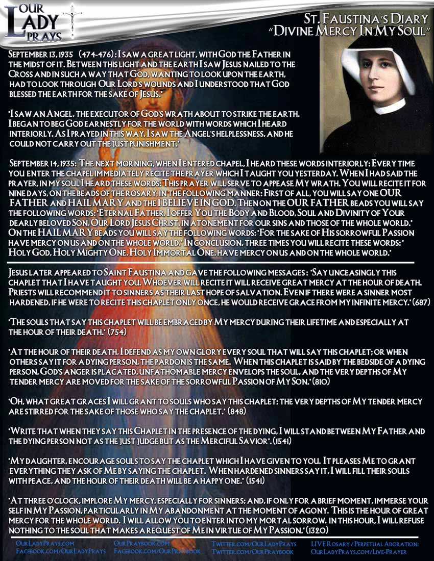 Divine Mercy Diary Quotes St. Faustina
