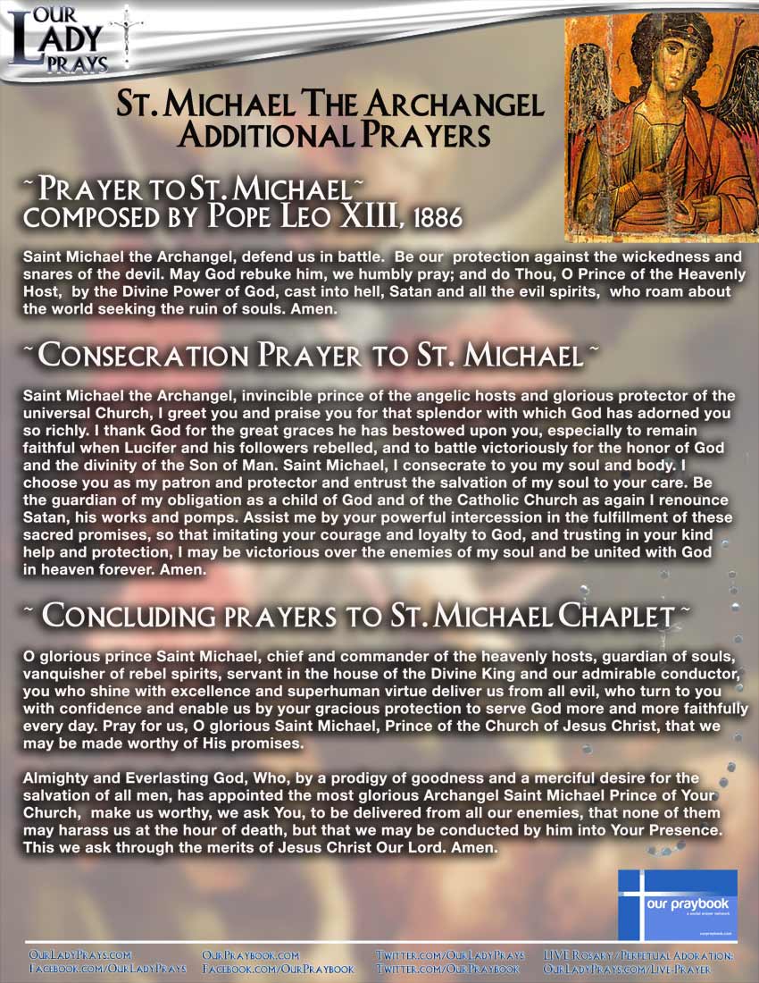 The Chaplet of St. Michael the Archangel Concluding Prayers