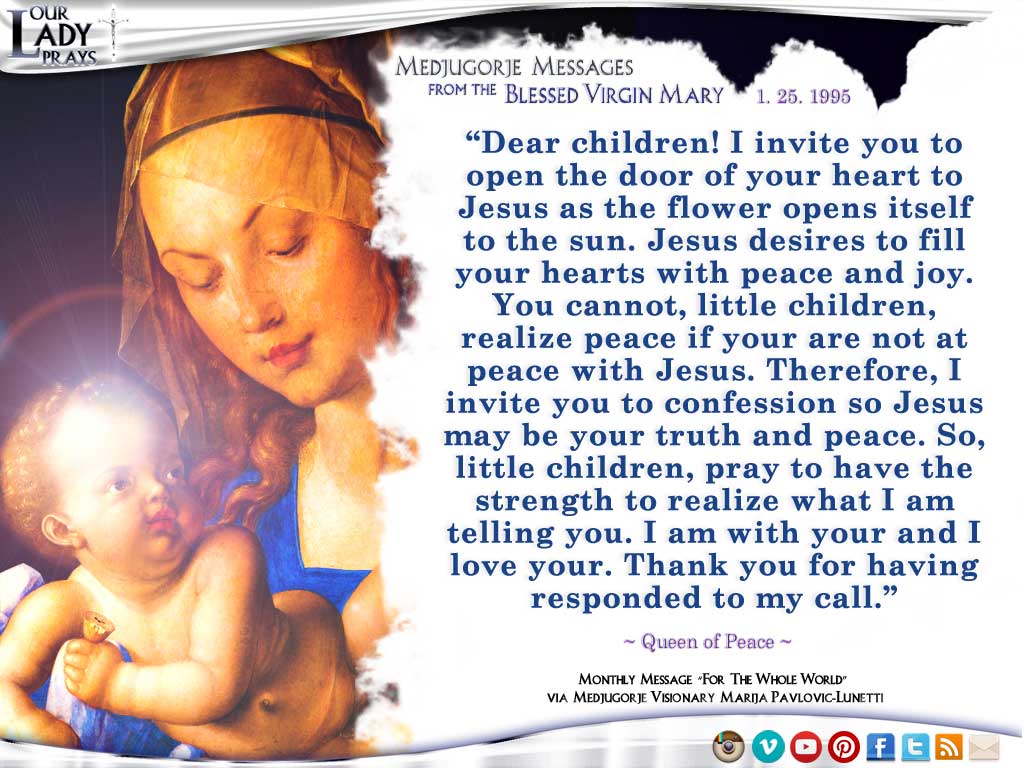 Medjugorje Message from the Blessed Virgin Mary, January 25, 1995
