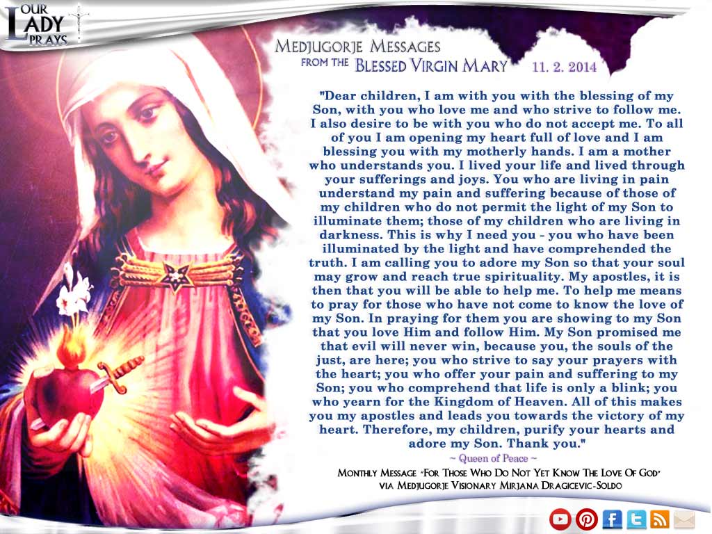 Medjugorje Message from the Blessed Virgin Mary November 2, 2014