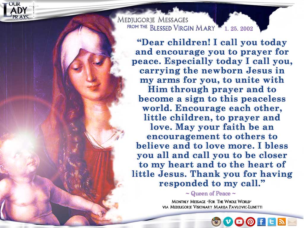 Medjugorje Message from the Blessed Virgin Mary, January 25, 2002