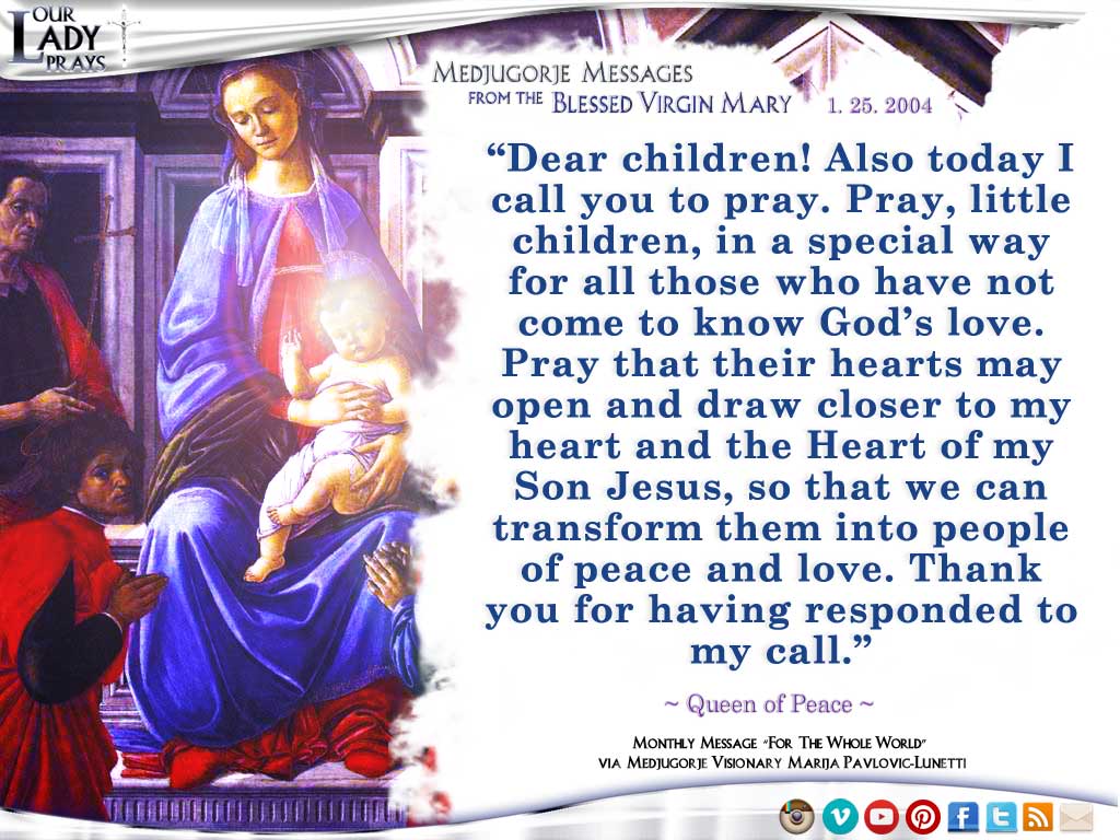 Medjugorje Message from the Blessed Virgin Mary, January 25, 2004