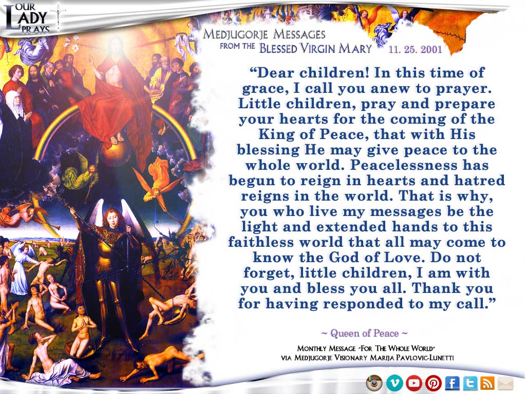 Medjugorje Message from the Blessed Virgin Mary, November 25, 2001