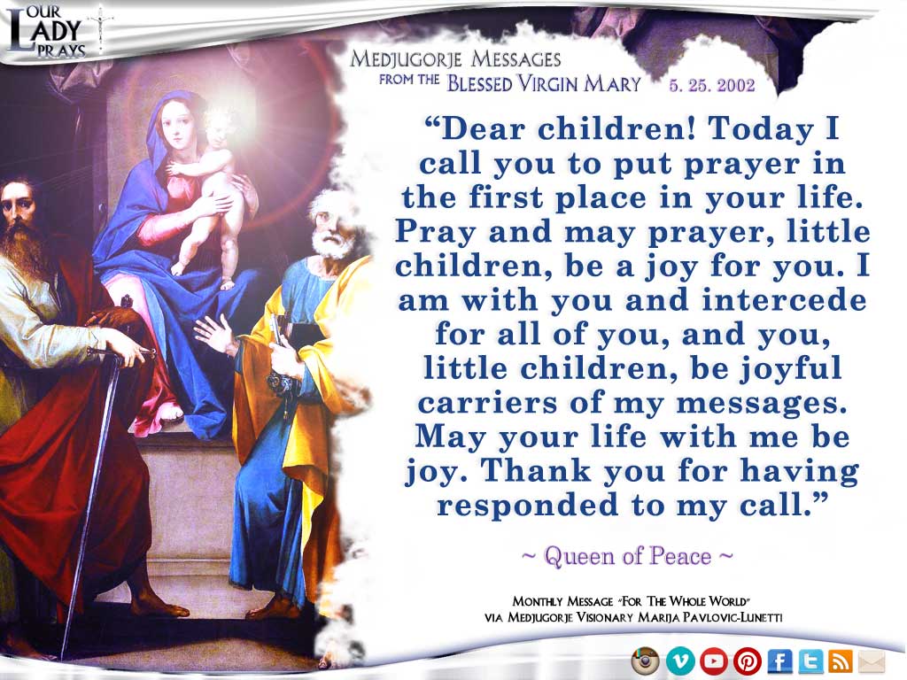 Medjugorje Message from the Blessed Virgin Mary, May 25, 2002