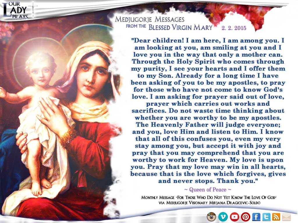 Medjugorje Message from the Blessed Virgin Mary, February 2, 2015