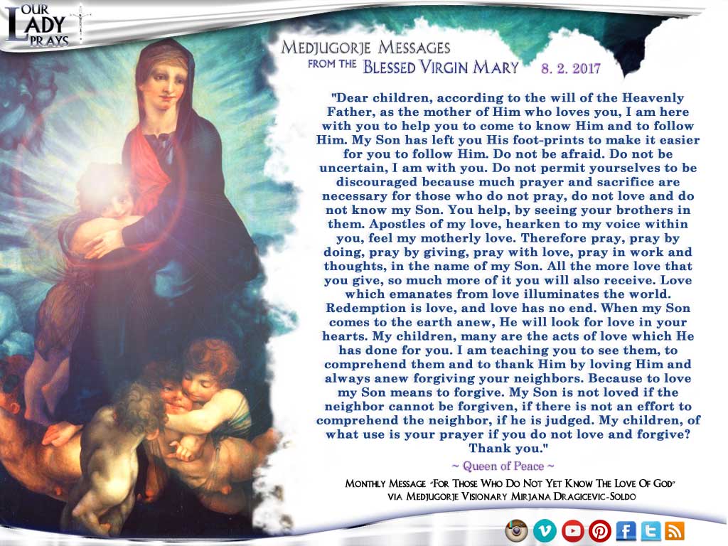 Medjugorje Message from the Blessed Virgin Mary, August 2, 2017